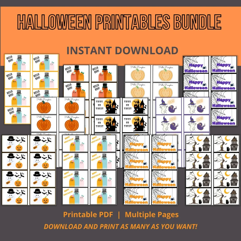 Printable Halloween Gift Tags for Treat Bags and Party Favors