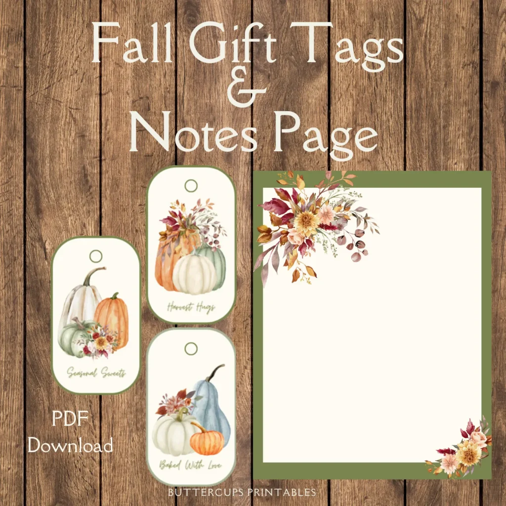 Printable Fall Gift Tags for Autumn Gifting