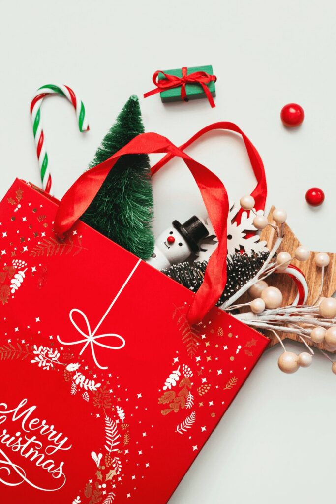 Eco-friendly holiday gift wrapping for him – reusable canvas bags
