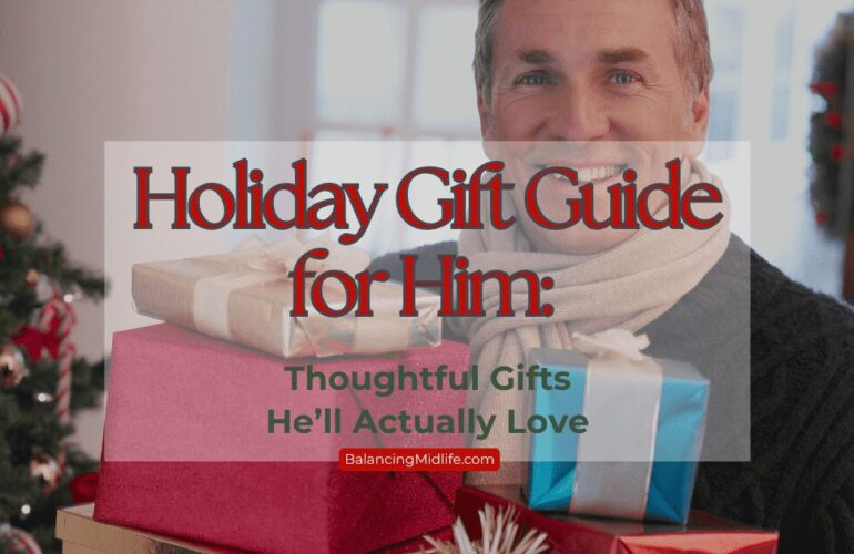 man holding christmas gifts/ gift guide for him
