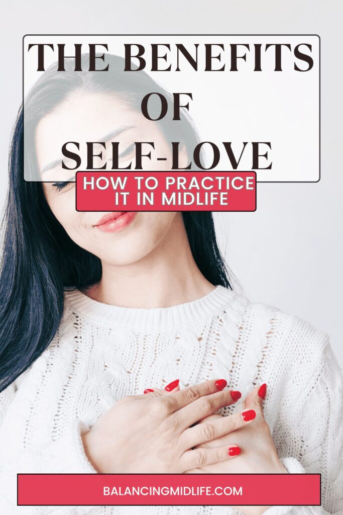 woman with her hand over her heart for self-love