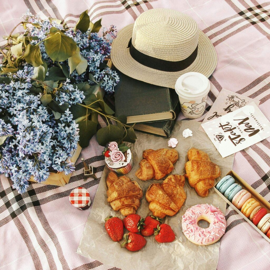 Spring picnic setup outdoors for midlife women to enjoy the season