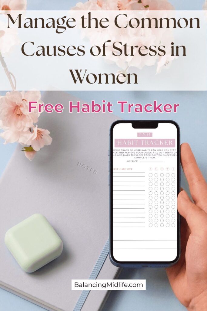 habit tracker to help manage the common causes of stress in women