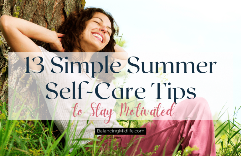 woman sitting by a tree as part of summer self-care