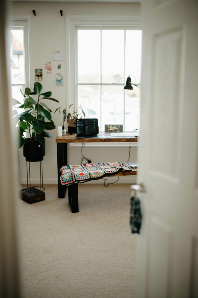a quiet work from home space. Setting boundaries to manage challenges of balancing work and family