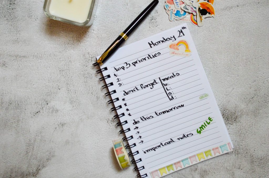 "to do" list to improve productivity