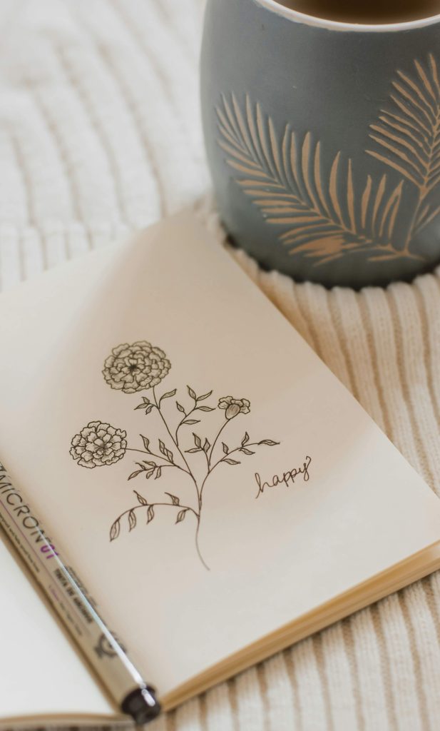 open journal for handwritten positive affirmations for anxiety and depression practice
