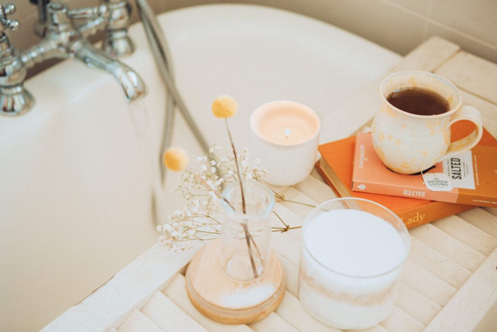 relaxing bath for self-care