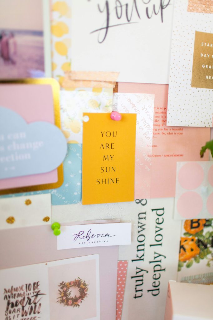 daily positive affirmations on a bulletin board