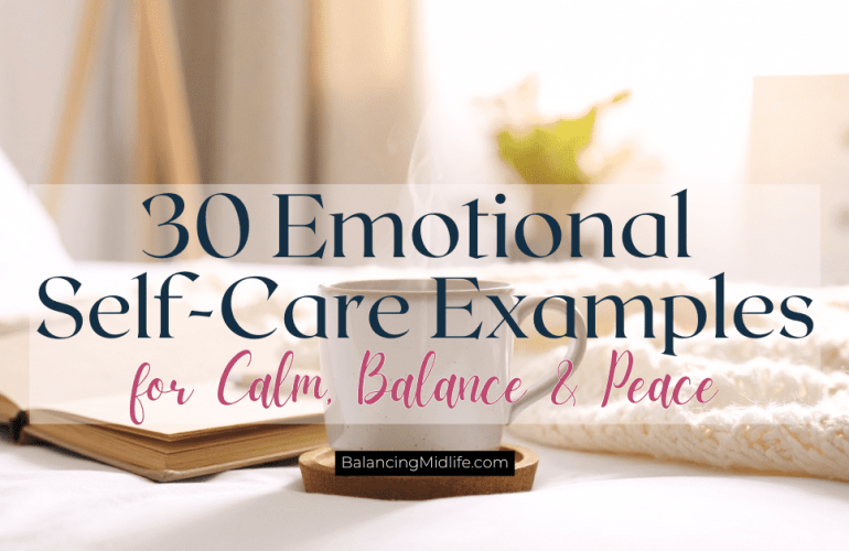 tea, journal, and a cozy blanket for emotional self-care, calm and balance