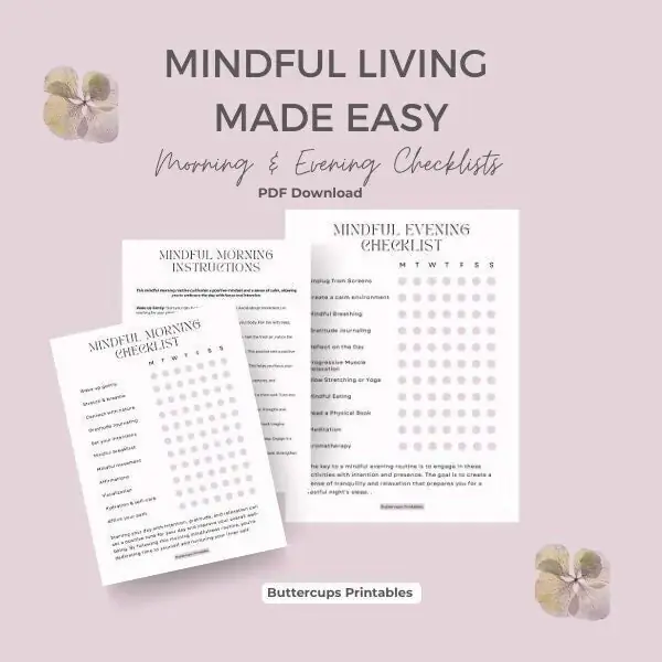 mindful morning and evening routine checklist printable