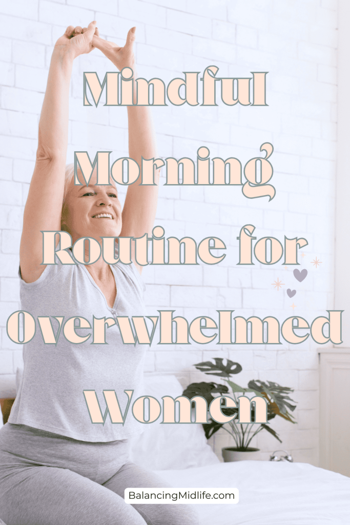 woman stretching as part of a mindful morning routine