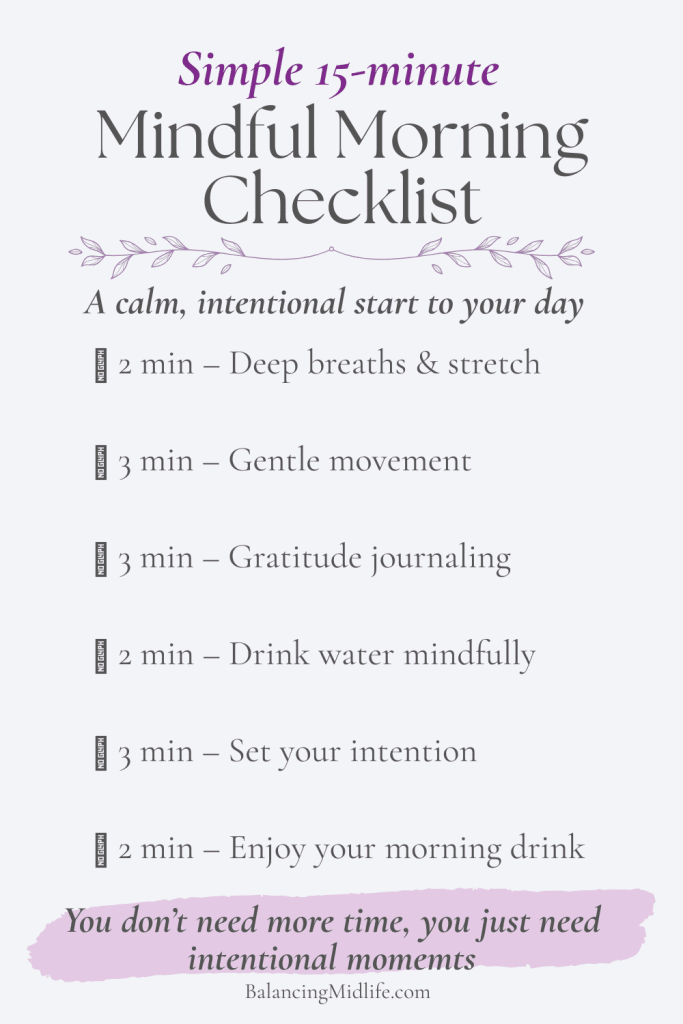 mindful morning routine checklist