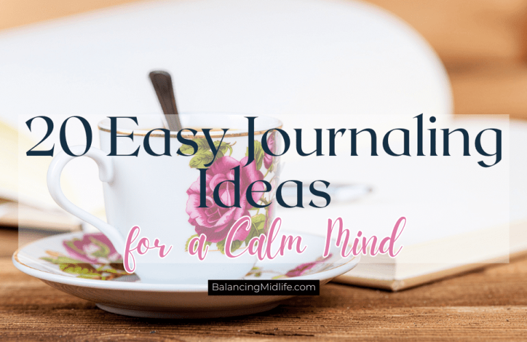 Cozy journaling setup with notebook, pen, and tea on a wooden table representing easy journaling ideas for a calm and clear mind