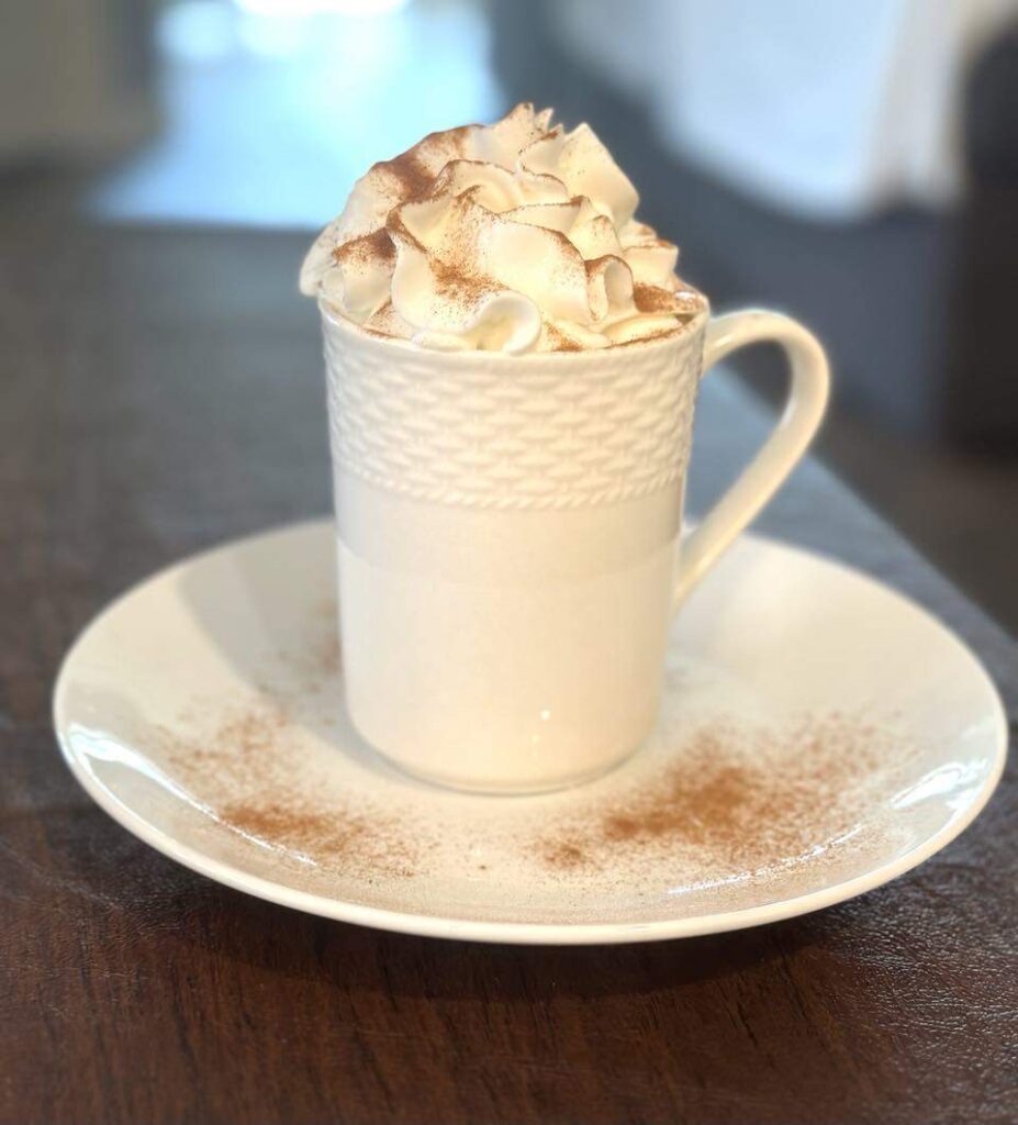 vanilla coffee recipe with whipped cream on top