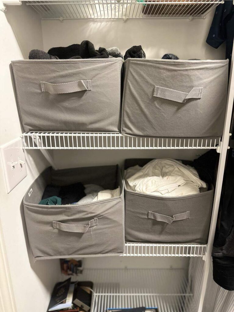 Closet organization bins