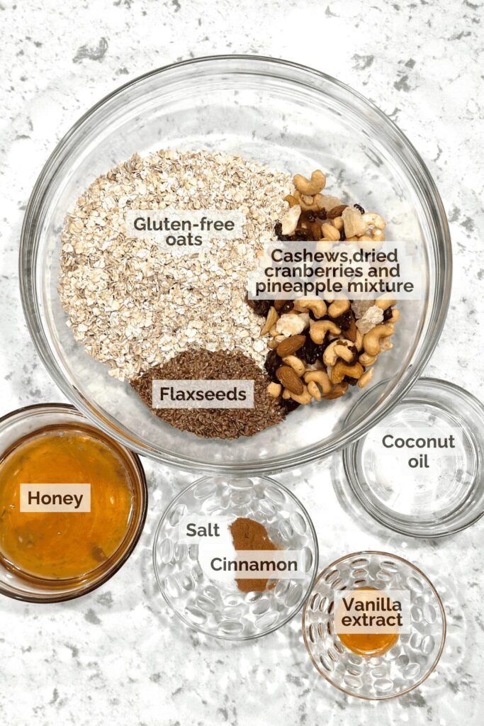Ingredients for gluten-free granola