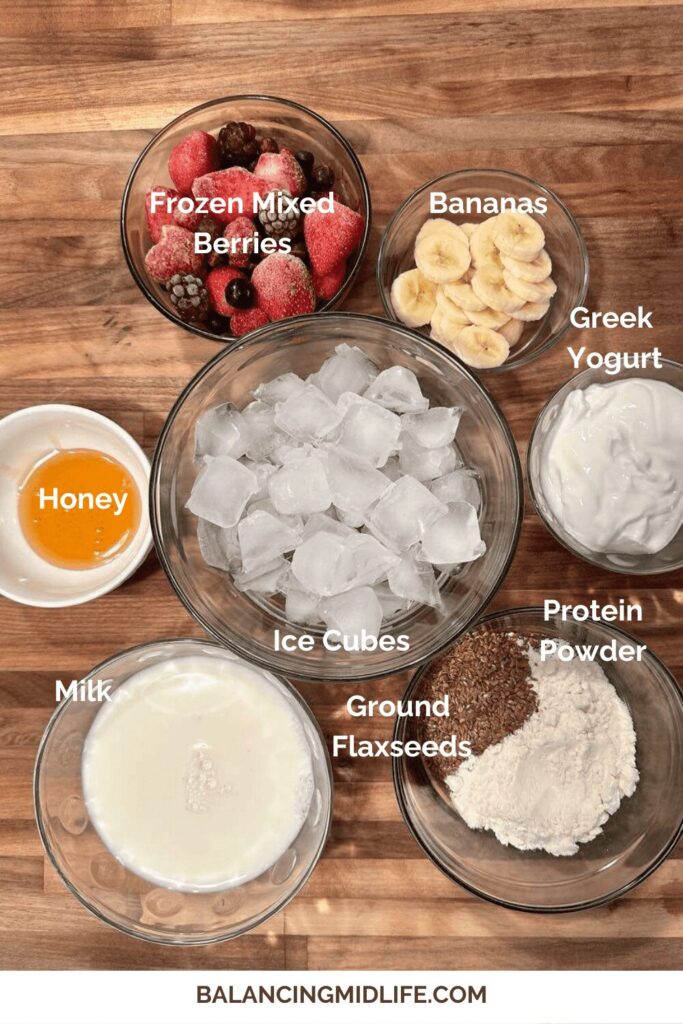 ingredients for a protein smoothie