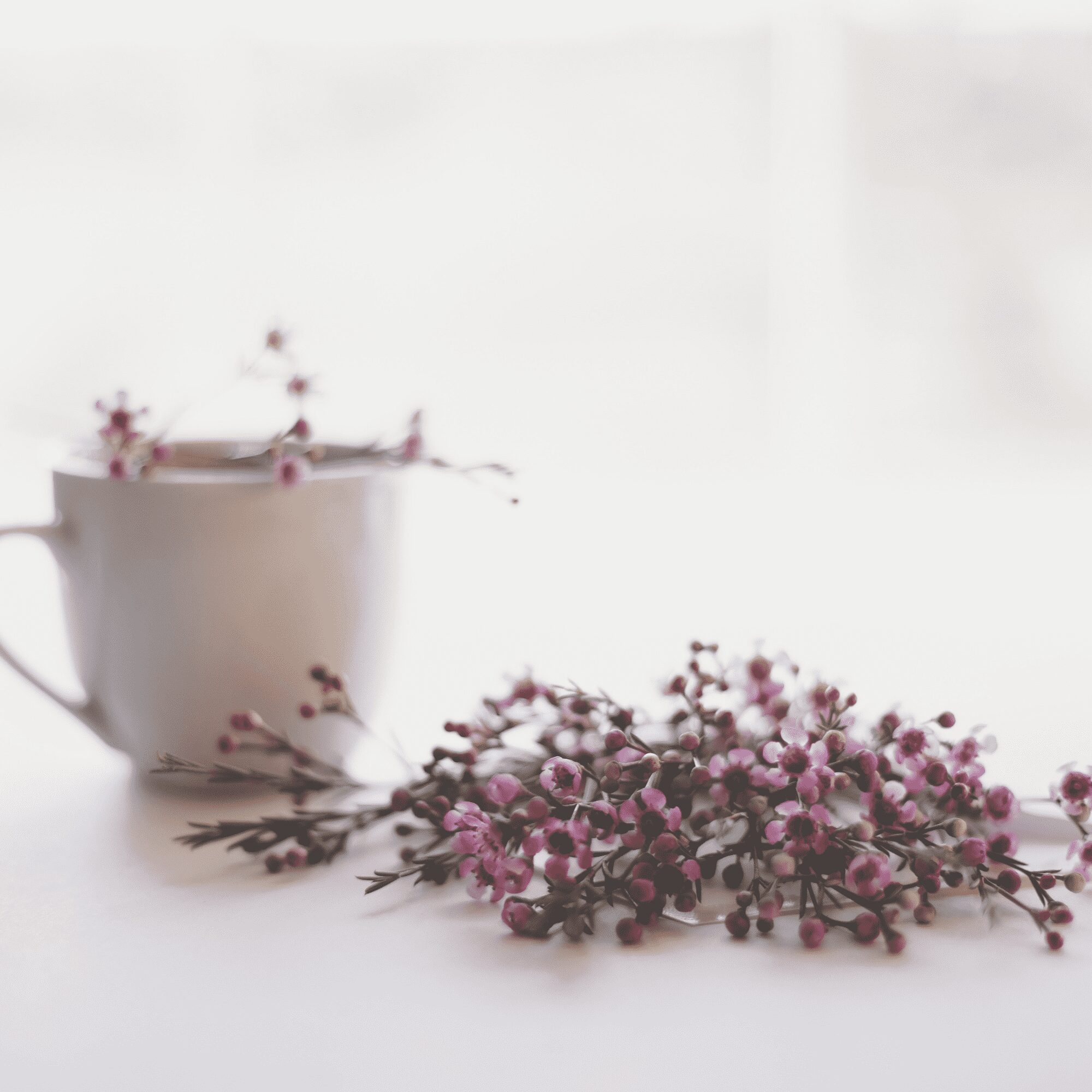 cup with flowers - self-care