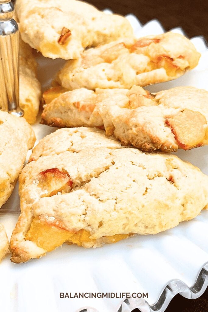 peach scones on a plate