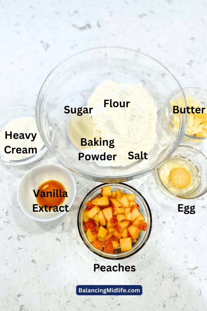 ingredients to make peach scones recipe
