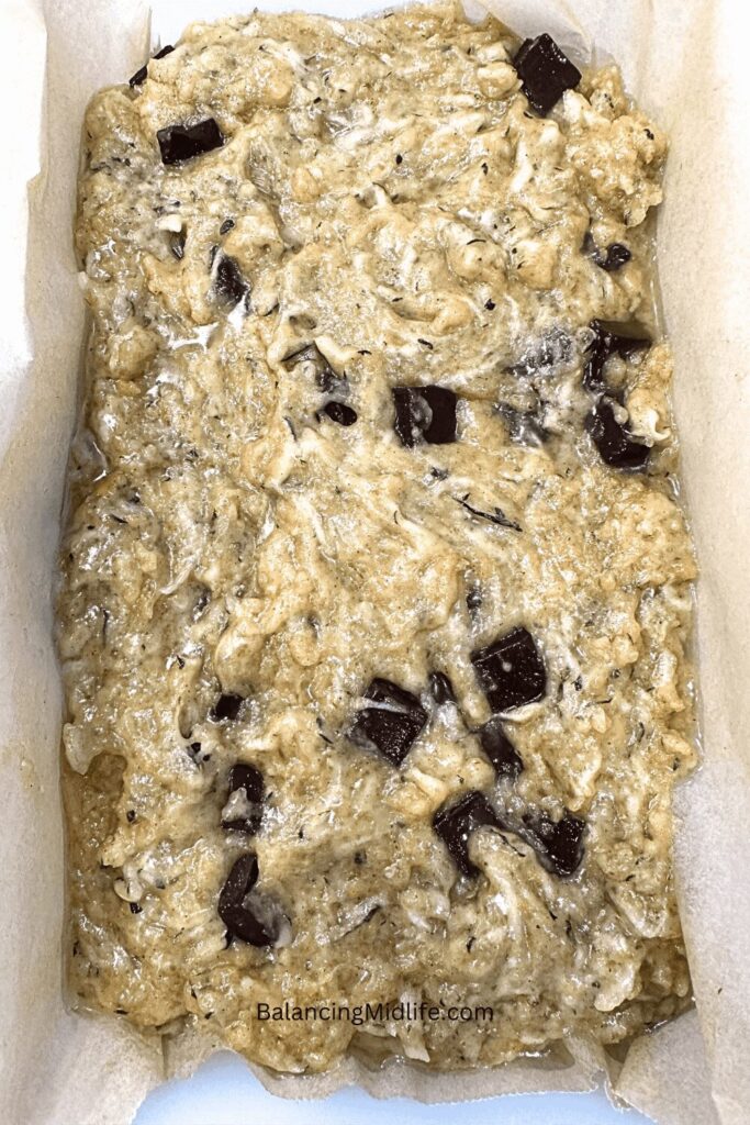 bread batter in pan