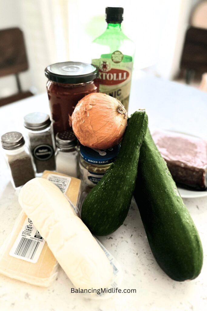 ingredients for zucchini lasagna