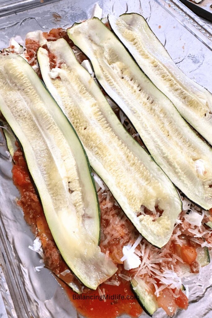 zucchini layered in pan