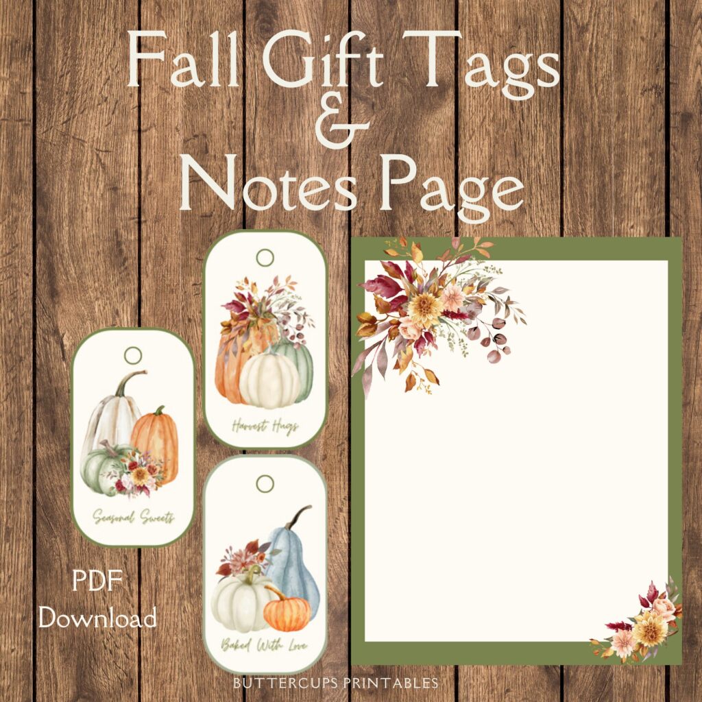 fall gift tags for baked goods