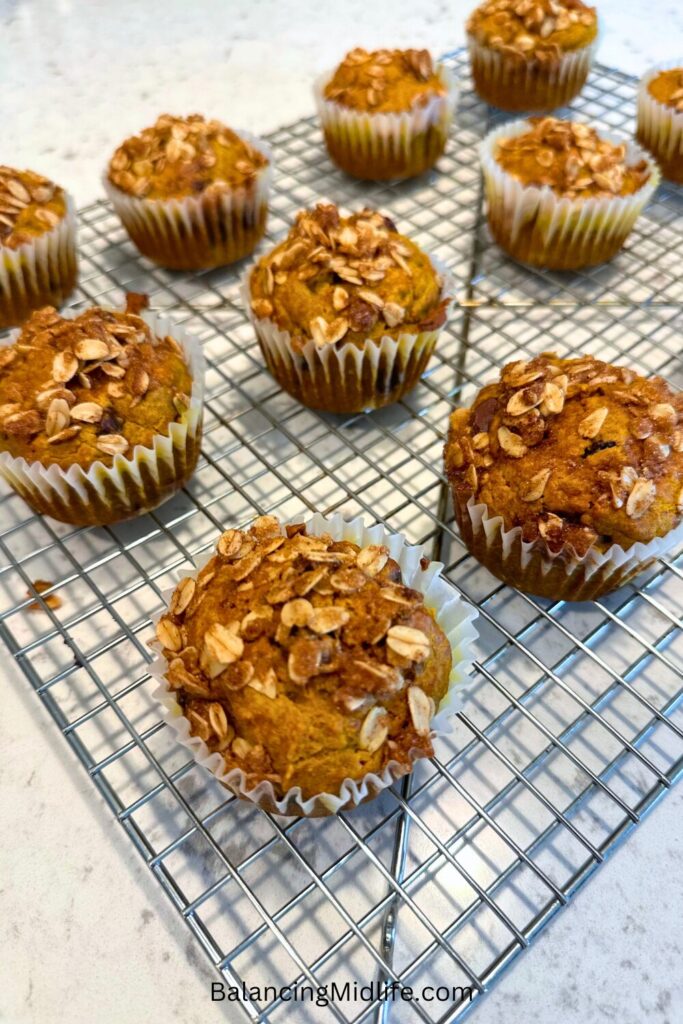 pumpkin muffins on cooling rack