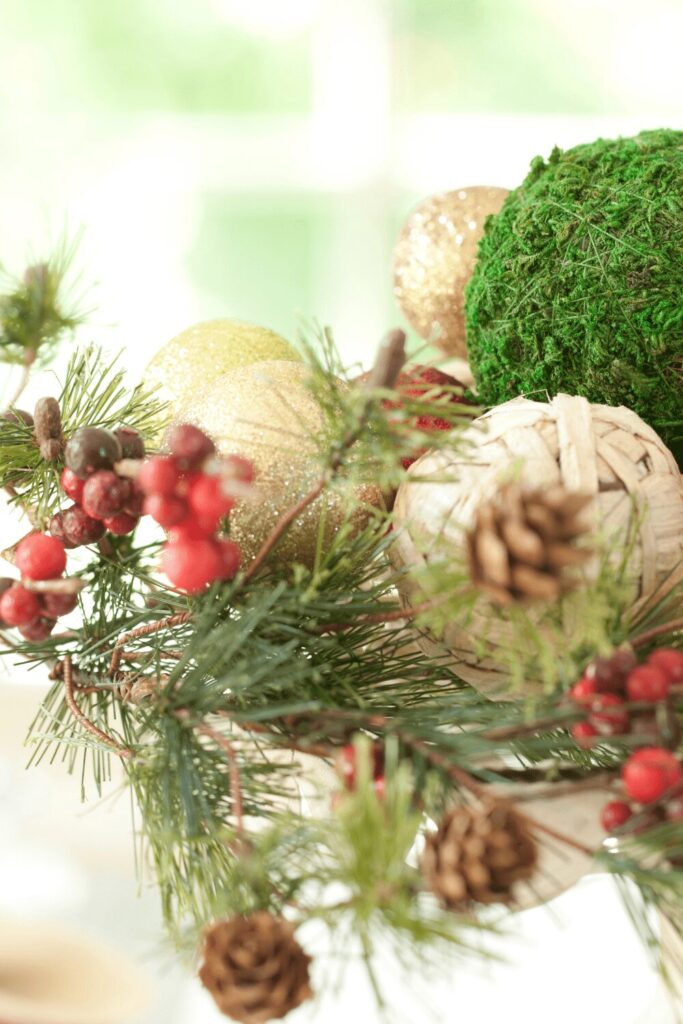 rustic holiday decor centerpiece