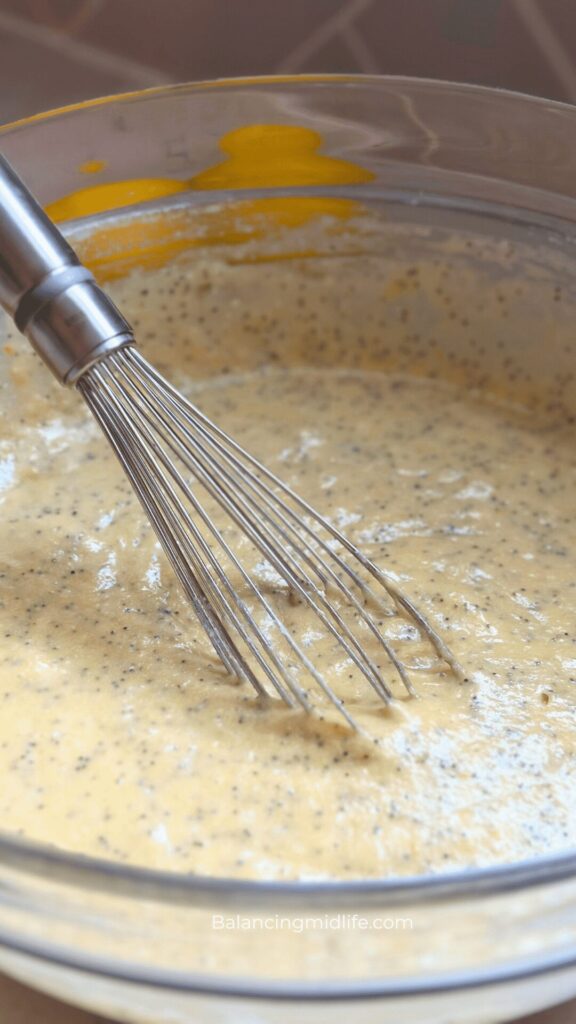 batter for lemon poppy seed muffins