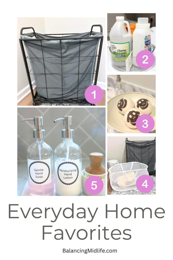 Visual summary of home essentials for midlife women