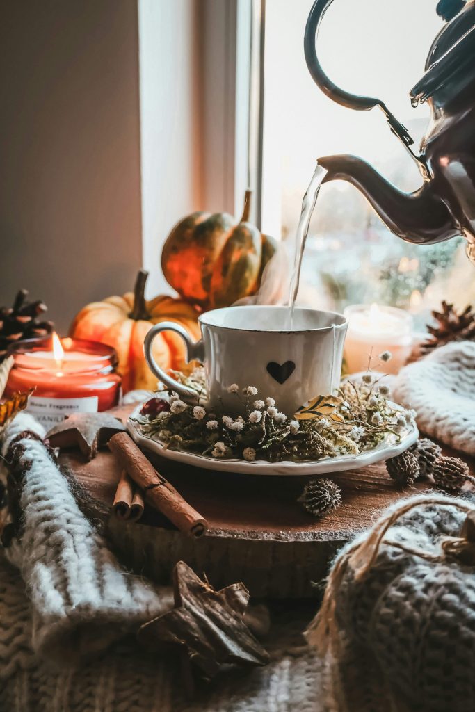 Cozy fall morning with coffee for a seasonal home reset